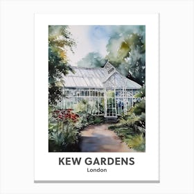 Kew Gardens, London 4 Watercolour Travel Poster Canvas Print