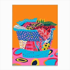 Basket Of Colors Canvas Print