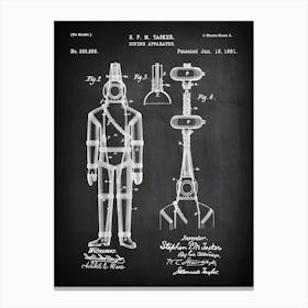 Diving Suit, Scuba Diving Suit, Diving Suit Patent, Vintage Diving Suit, Diving Wall Decor, Diving Poster, Diving Print, Scuba Dive, Sd858a1 Canvas Print