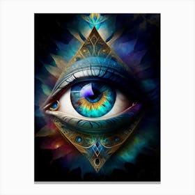 Eye Of Providence, Symbol, Third Eye Watercolour 1 Canvas Print