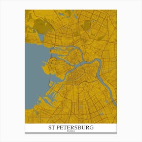 St Petersburg Yellow Blue Canvas Print