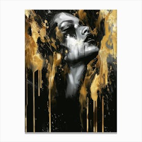 Gold And Black 112 Canvas Print