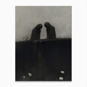 Dark Gothic Two Ghosts Canvas Print