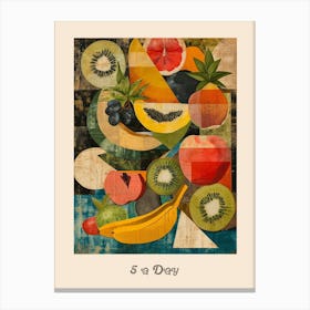 5 A Day Fruit Poster 1 Canvas Print