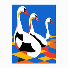 Swans Abstract Pop Art 1 Canvas Print