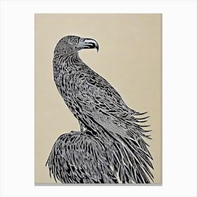 Vulture 2 Linocut Bird Canvas Print