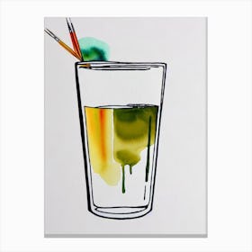 Irish Car Bomb Minimal Line Drawing With Watercolour Cocktail Poster Canvas Print