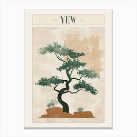 Yew Tree Minimal Japandi Illustration 2 Poster Canvas Print