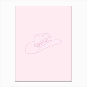 Pink Cowgirl Hat Canvas Print