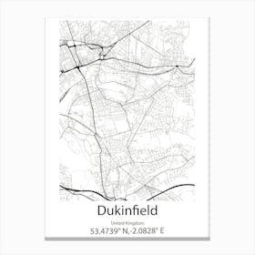 Dukinfield,United Kingdom Minimalist Map Canvas Print