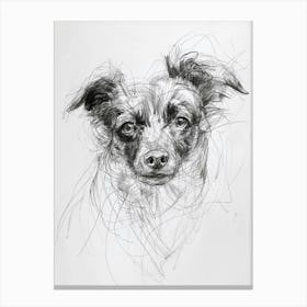 Shepherd Dog Charcoal Line 2 Canvas Print