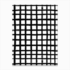 Black And White Checkered Pattern Grid Canvas Print