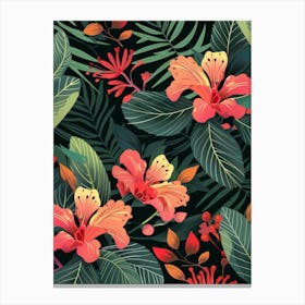 Seamless Floral Pattern 1 Canvas Print