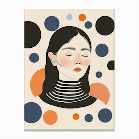 Illustration Of A Woman With Eyes Closed Canvas Print