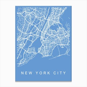 New York City Map Blueprint Canvas Print