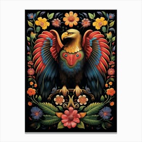 Folk Bird Illustration Golden Eagle 3 Canvas Print