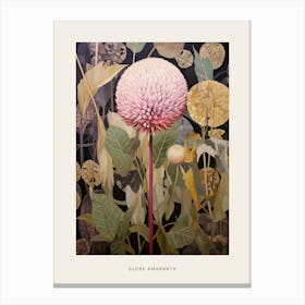 Flower Illustration Globe Amaranth 3 Poster Canvas Print