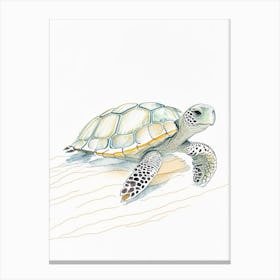 Conservation Sea Turtle, Sea Turtle Pencil Illustration 2 Canvas Print
