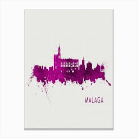 Malaga Spain City Purple Canvas Print