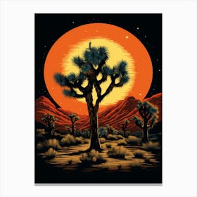Typical Joshua Tree In Gold And Black (2) Canvas Print