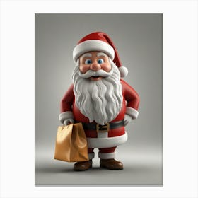 Santa Claus With Shopping Bag Canvas Print