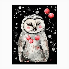 Owl With Balloons Canvas Print