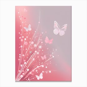 Pink Butterflies VECTOR ART 1 Canvas Print