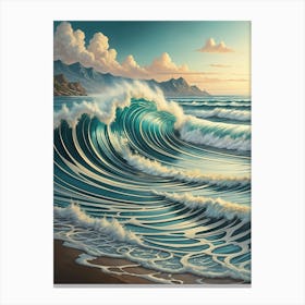 Turquoise Ocean Wave Canvas Print