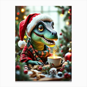 Ho Ho Ho! A Festive Tea Rex Spreads Cheer With A Cozy Cup Of Tea Toile