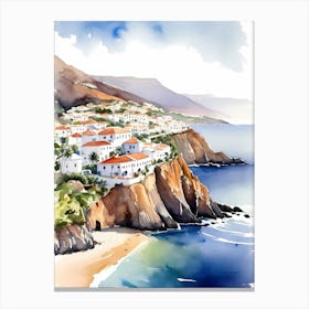 Spanish Las Teresitas Santa Cruz De Tenerife Canary Islands Travel Poster (18) Canvas Print