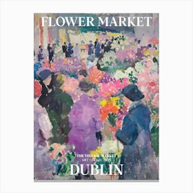 Vintage Flower Market Painting Dublin Canvas Print