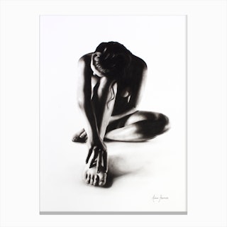 Nude Woman Charcoal Study 41 Canvas Print