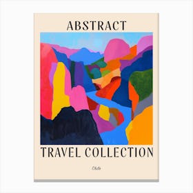 Abstract Travel Collection Poster Chile 3 Canvas Print