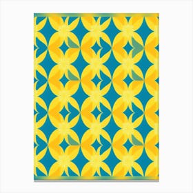 Yellow And Blue Abstract Pattern Canvas Print