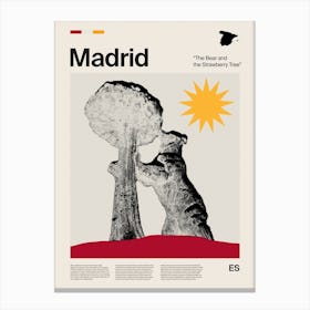 Mid Century Madrid Travel Canvas Print