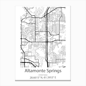 Altamonte Springs,United States Minimalist Map Canvas Print