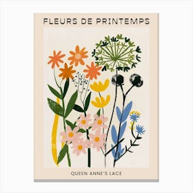 Spring Floral French Poster  Queen Annes Lace 1 Canvas Print