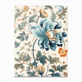 Blue Floral Illustration Canvas Print