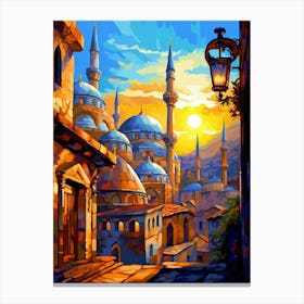 Sleymaniye Mosque Pixel Art 1 Canvas Print