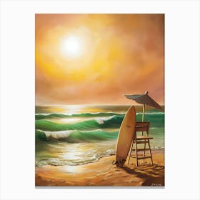 Lifeguard On The Beach Canvas Print