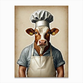 Chef Cow Canvas Art Canvas Print