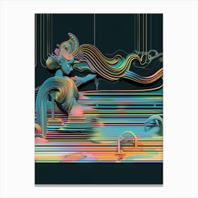 Trippy , blue psychedelic, "Wins The Day" Canvas Print