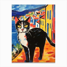 Painting Of A Cat In Santander Spain 2 Canvas Print