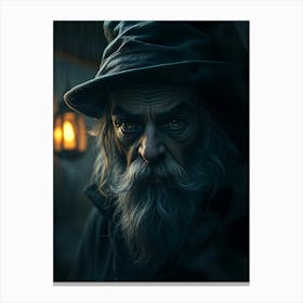 Dark Old Wizard Portrait Canvas Print