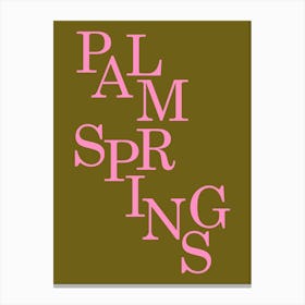 Palm Springs Pink And Olive Green Canvas Print