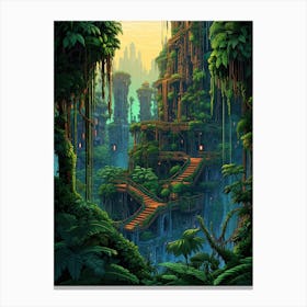 Amazon Rainforest Pixel Art 1 Canvas Print