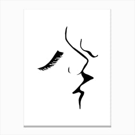 The Kiss 1 Black White Canvas Print