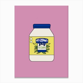 Mayonnaise, Kitchen, Condiment, Art, Cartoon, Mayo, Wall Print Canvas Print