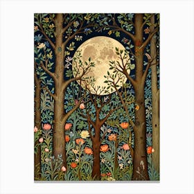 William Morris Full Moon In The Forest Canvas Print