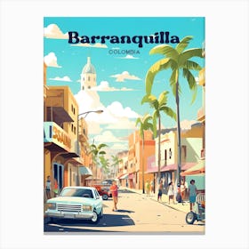 Barranquilla Columbia Street view Travel Art Illustration Canvas Print